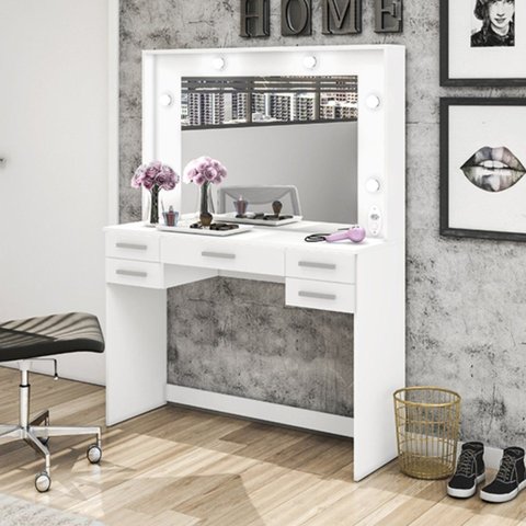 Penteadeira 5 Gavetas 117cm Branco
