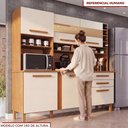 Ver imagem 4 de Cozinha Amanda com Espelho 6 Portas 2 Gavetas MDF-MDP 182cm Cinamomo e Arenas Tudo de Móveis