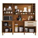 Ver imagem 2 de Cozinha Amanda com Espelho 6 Portas 2 Gavetas MDF-MDP 182cm Cinamomo e Arenas Tudo de Móveis