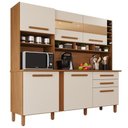 Ver imagem 6 de Cozinha Amanda com Espelho 6 Portas 2 Gavetas MDF-MDP 182cm Cinamomo e Arenas Tudo de Móveis