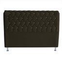 Ver imagem 1 de Cabeceira de Cama Box Jully Queen 160 Cm Botão Strass Suede Marrom Eli Móveis