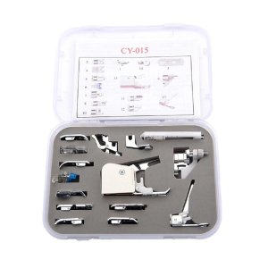 Kit de Calcador Sapata com 15 Peças Máquina de Costura Doméstica - 66001
