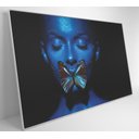 Ver imagem 3 de Quadro Mulher com Borboleta - 90x60 Cm - Vidro Impresso
