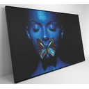 Ver imagem 4 de Quadro Mulher com Borboleta - 90x60 Cm - Vidro Impresso