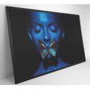 Ver imagem 2 de Quadro Mulher com Borboleta - 90x60 Cm - Vidro Impresso