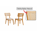 Ver imagem 5 de Conjunto Sala de Jantar 6 Lugares Oslo Mesa e Cadeiras Organicas Madeira Maciça Linho Creme