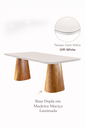 Ver imagem 7 de Conjunto Sala de Jantar 6 Lugares Oslo Mesa e Cadeiras Organicas Madeira Maciça Linho Creme