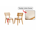 Ver imagem 6 de Conjunto Sala de Jantar 6 Lugares Oslo Mesa e Cadeiras Organicas Madeira Maciça Linho Creme