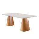 Ver imagem 3 de Conjunto Sala de Jantar 6 Lugares Oslo Mesa e Cadeiras Organicas Madeira Maciça Linho Creme