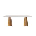 Ver imagem 4 de Conjunto Sala de Jantar 6 Lugares Oslo Mesa e Cadeiras Organicas Madeira Maciça Linho Creme