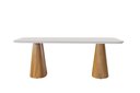 Ver imagem 4 de Conjunto Sala de Jantar 6 Lugares Oslo Mesa e Cadeiras Organicas Madeira Maciça Linho Creme
