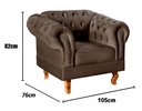 Ver imagem 3 de Kit 2 Poltronas Decorativas Capitonê Chesterfield Dom Pedro - Veludo Marrom