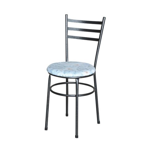 Cadeira para Mesa Epoxi Preta Craqueada Assento Floral Cor:floral Gelo