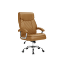 Ver imagem 1 de Cadeira de Escritório Luxo Presidente 5 - Assento e Encosto Caramelo - Base de Aço Cromado Mola Ensa