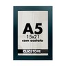 Kit 05 Molduras A5 15x21cm com Acetato e Fundo para Quadros Diplomas Certificados Fotos Cor:preto - 2