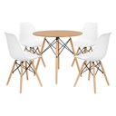 Ver imagem 2 de Conjunto Mesa Redonda Eames Madeira 90cm + 4 Cadeiras Saarinen Dsw Sala Cozinha Jantar La Mobilia