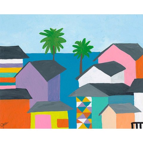 Beachfront Property 2 Canaleta 60x45cm Preta