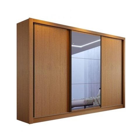 Guarda Roupa Casal Europa com 3 Espelho 3 Portas -Mt- Rei de Casa Carvalho