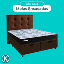 Ver imagem 4 de Cama Box Bau + Colchão Casal Molas Ensacadas Life Gold Paropas + Cabeceira Estofada