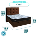Ver imagem 3 de Cama Box Bau + Colchão Casal Molas Ensacadas Life Gold Paropas + Cabeceira Estofada