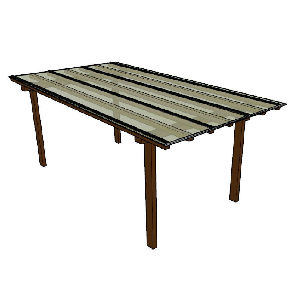 Cobertura Policarbonato Alveolar 3,00m x 6,00m - Cristal 4mm