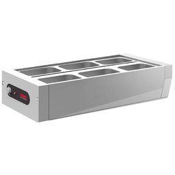 Buffet de Mesa Térmico Aquecido de Inox 6 Cubas 1/2 Tampa 220v para Restaurantes - 1