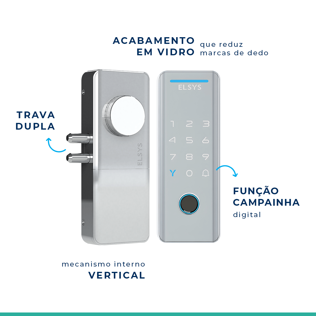 Fechadura Digital de Sobrepor Wi-fi Tecno Esf-ds4100v Prata Elsys - 5