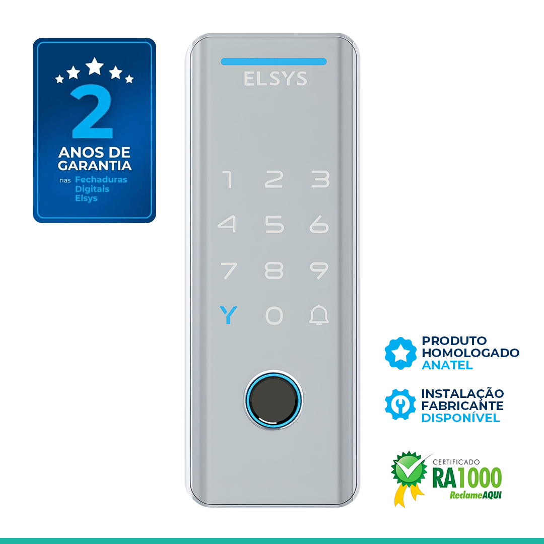 Fechadura Digital de Sobrepor Wi-fi Tecno Esf-ds4100v Prata Elsys - 3