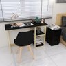 Conjunto Preto Para Estudos Escrivaninha + Cadeira Saarinen Organizador Redecore Kit De Mesa Com Cad - 1
