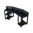 Ver imagem 4 de Mesa Gamer Tecno Mobili Design Arqueado C/Suporte para Copos: Preto com Azul