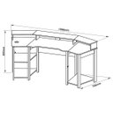 Ver imagem 5 de Mesa Gamer Tecno Mobili Design Arqueado C/Suporte para Copos: Preto com Azul