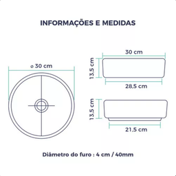 Cuba Apoio Banheiro Angra Redonda 30cm Branca - Pq. Defeitos - 16