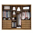 Ver imagem 4 de Guarda Roupa Casal com Espelho 6 Portas 8 Gavetas - Rizon-Cumaru/Fendi - Móveis Novo Horizonte