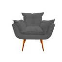 Ver imagem 2 de Kit 2 Poltronas Decorativa Opala Suede Cinza Pés Madeira Ms Decor