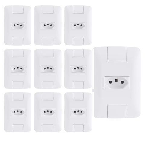 Kit 10 Tomada Elétrica 4x2 2p+t 20a 250v Tramontina Aria