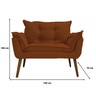 Namoradeira para Sala Opala Suede Terracota - 2