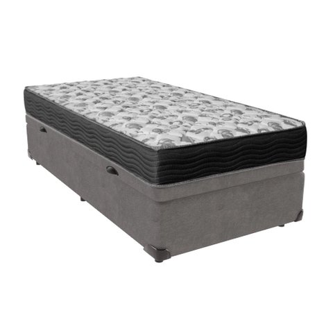 Cama Box Baú Solteiro Classic Iso 100 D33 88x188 Cinza - Ortobom
