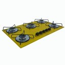Ver imagem 2 de Cooktop Gás 5 Bocas Ultra Chama 127/220 Amarelo