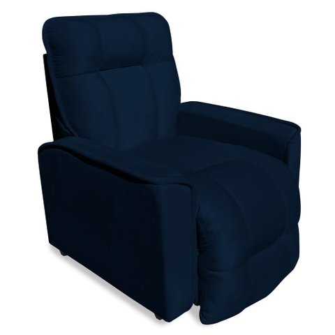 Poltrona Confortável Orion do Papai Reclinável em Veludo:azul Marinho
