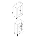 Ver imagem 3 de Cristaleira Baixa 2 Portas 1 Gaveta Retrô RT3107 