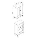 Ver imagem 3 de Cristaleira 2 Portas 70cm Retrô 