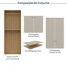 Módulo 70x180 4 Portas 1 Kit Prateleira Frame CabeCasa MadeiraOriginals - 3