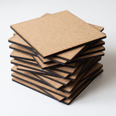 Chapas em MDF 20x20cm 10 Unidades Artesanato Quadros MDF Cru