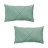 Kit 2 Capas para Almofada Drapeada em Veludo Retangular Verde Menta - 1