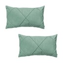 Ver imagem 1 de Kit 2 Capas para Almofada Drapeada em Veludo Retangular Verde Menta
