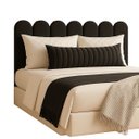 Ver imagem 2 de Cabeceira Casal Design Nuvem 45cm 7 Placas em Suede Macio:preto