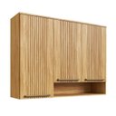 Ver imagem 2 de Armário Aéreo de Cozinha 120cm com 3 Portas Frisadas e Nicho 100% Mdf Itália Espresso Móveis