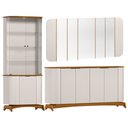 Ver imagem 3 de Kit Aparador Buffet com Cristaleira e Espelho Verbena N01 Off White Ypê - Lyam Decor