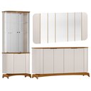 Ver imagem 2 de Kit Aparador Buffet com Cristaleira e Espelho Verbena N01 Off White Ypê - Lyam Decor