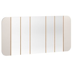 Kit Aparador Buffet com Cristaleira e Espelho Verbena N01 Off White Ypê - Lyam Decor - 10